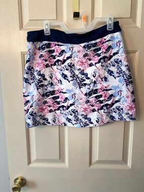 Pebble Beach Navy, Pink & White Floral Skort
